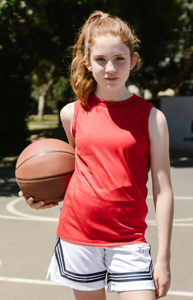 Girl with a basketball